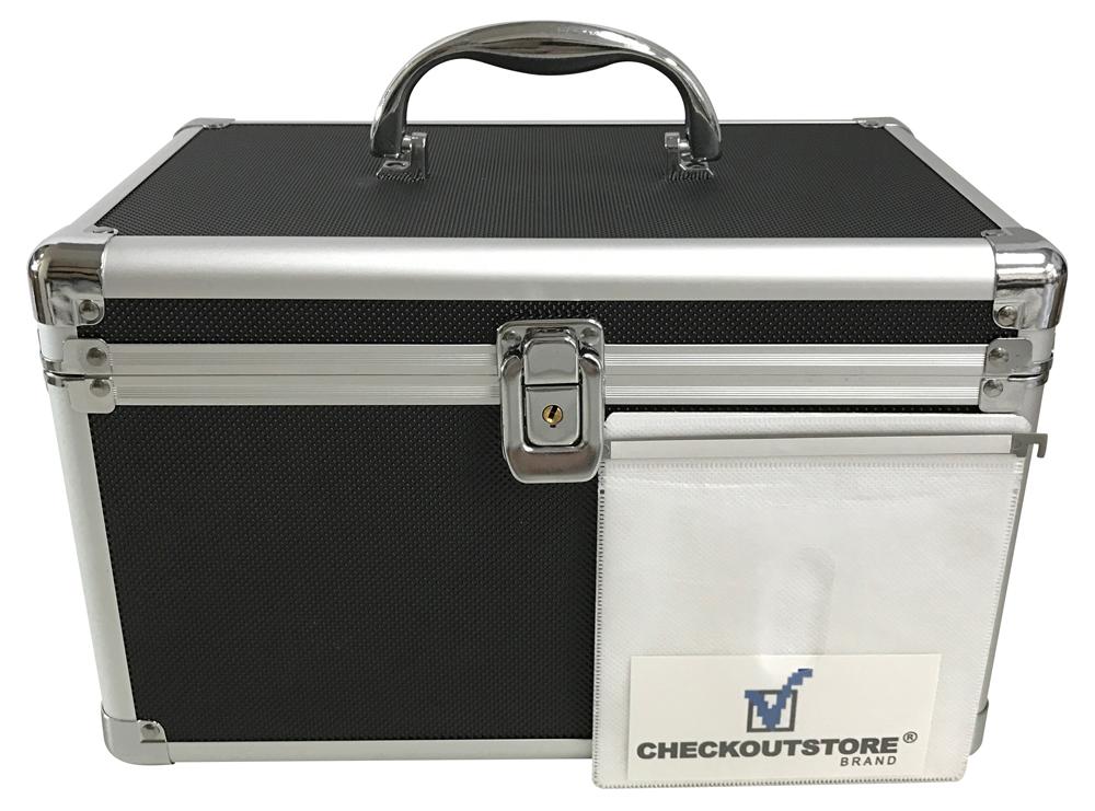 TINTON LIFE Premium Aluminum Cd DVD Storage Box Case Bag CD Organizer  Holder Media Storage Case with Handle(Holds 80 Discs)