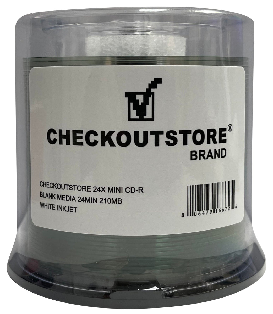 CheckOutStore 24x MINI CD-R Blank Media 24Min 210MB White Inkjet