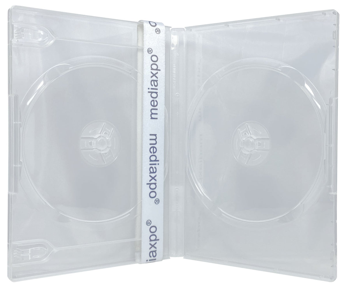 100) CheckOutStore Premium Standard Double 2-Disc DVD Cases 14mm