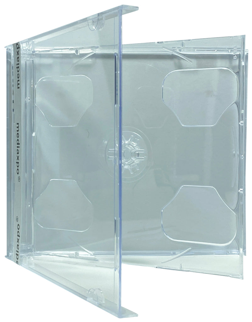 Mediaxpo CD Jewel Cases Clear / 10 STANDARD Smart Tray Double CD Jewel Case