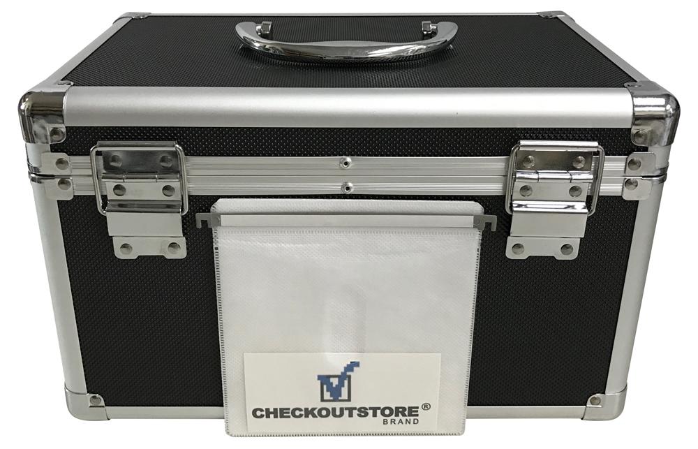 Checkoutstore Black Aluminum 10 78 RPM Record Storage Box holds