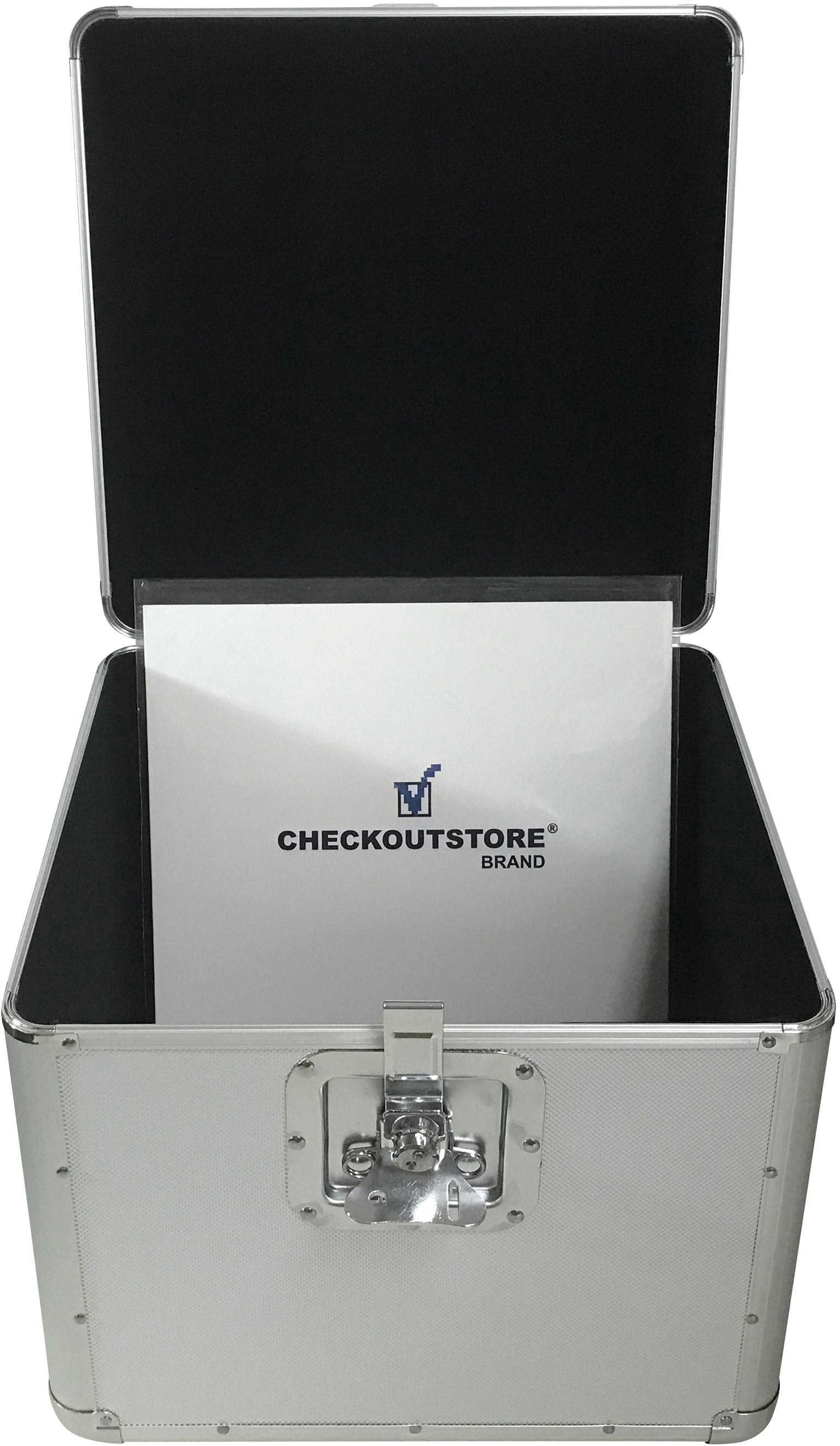 CheckOutStore Aluminum 7 45 RPM Record Storage Box (Holds 100